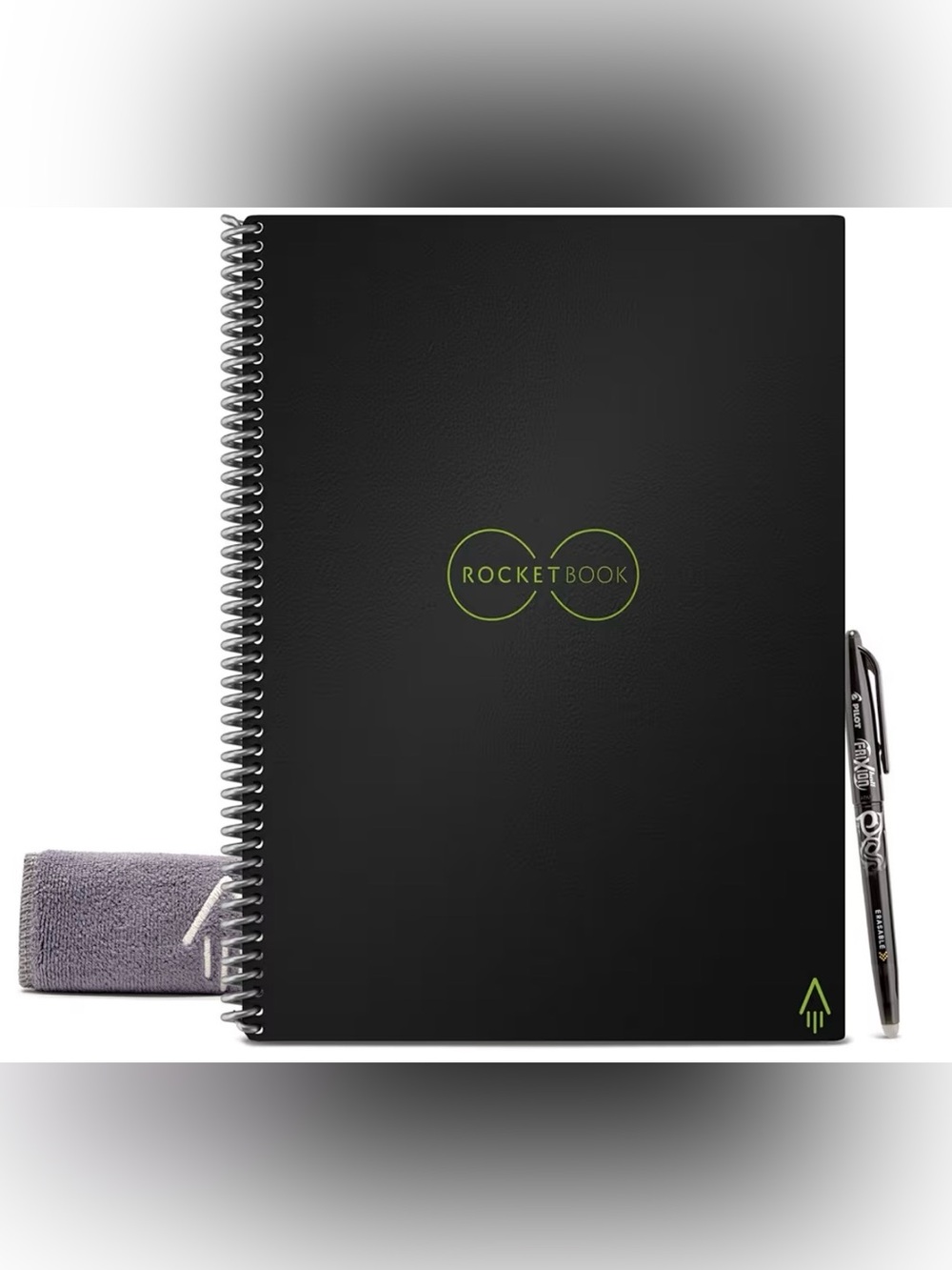 Rocketbook Core Reusable Spiral Notebook, Letter Size 8.5x11, Black